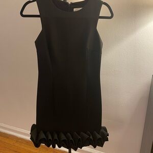 Nicole Miller Black Sleeveless Mini Dress with Ruffle Hem